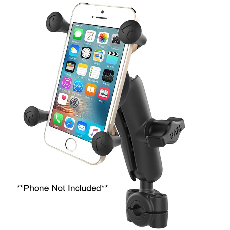 Ram Mount Ram Torque 3/8" - 5/8" Diameter Mini Rail Base With 1" Ball, Medium Arm And X-Grip For Phones [Ram-B-408-37-62-Un7u] 1