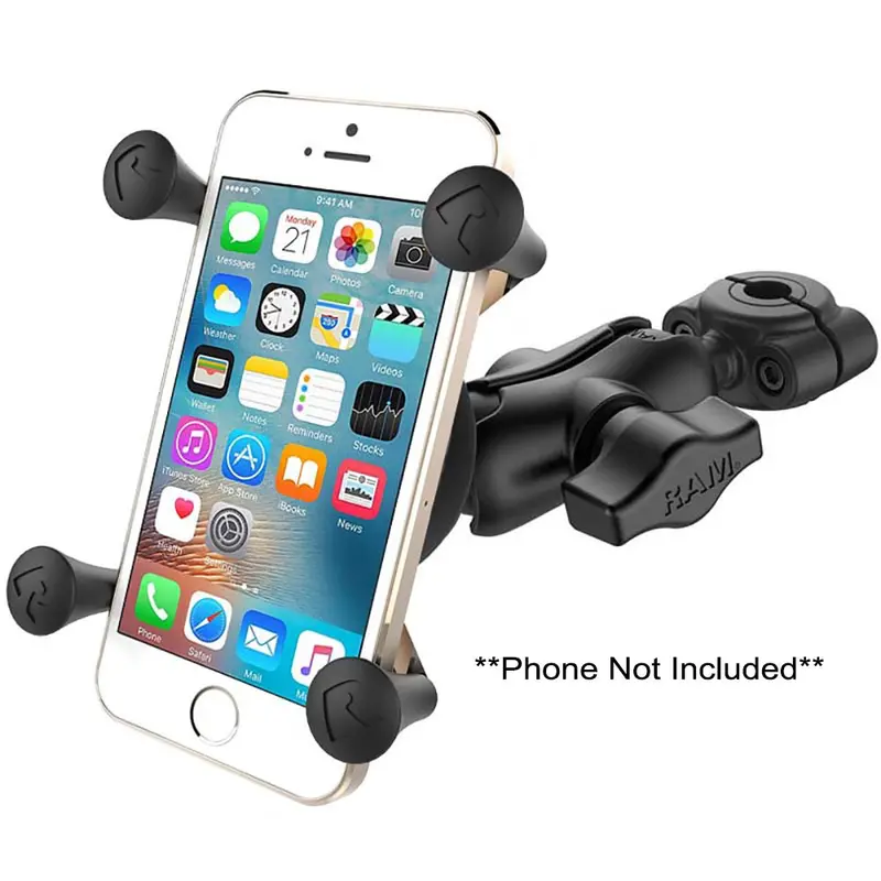 Ram Mount Ram Torque 3/8" - 5/8" Diameter Mini Rail Base With 1" Ball, Short Arm And X-Grip For Phones [Ram-B-408-37-62-A-Un7u] 1