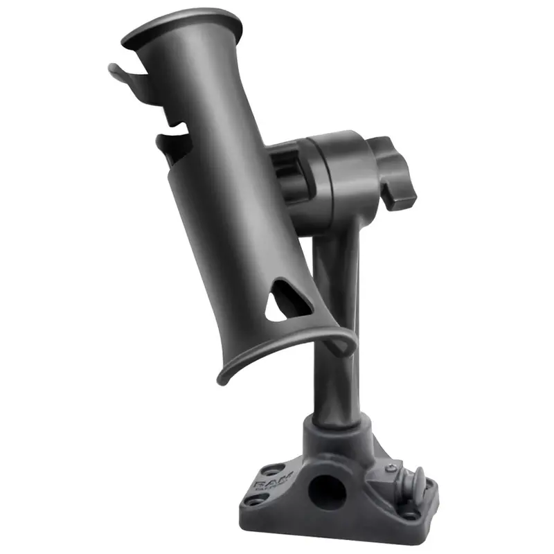 Ram Mount Ram Tube Jr. Fishing Rod Holder, Standard 6" Length Post Spline & Combo Bulkhead/Flat Surface Base W/Plunger [Rap-390-Bmpu] 1