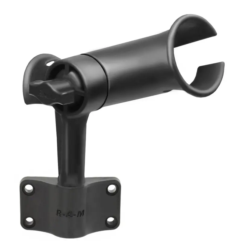 Ram Mount Ram Tube Jr. Fishing Rod Holder W/Short 4" Length Post Spline & Bulkhead Mounting Base [Rap-390-Sbu] 1