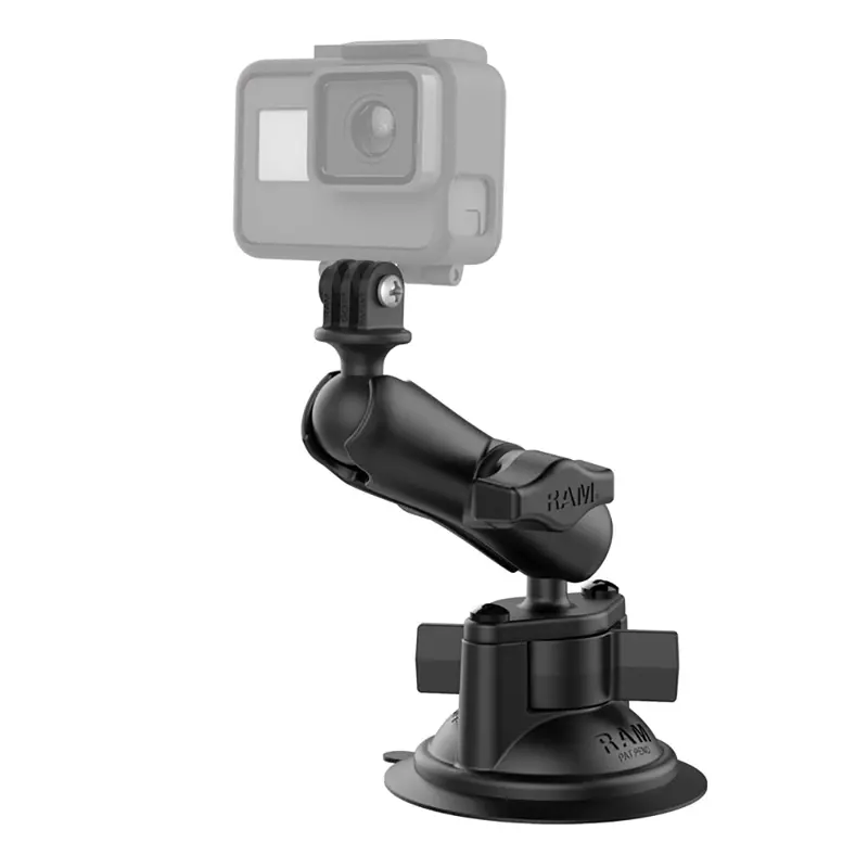 Ram Mount Ram Twist-Lock Suction Cup Mount W/Universal Action Camera Adapter [Ram-B-166-Gop1u] 1