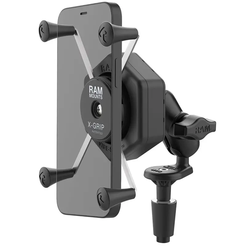 Ram Mount Ram X-Grip Large Phone Mount W/Vibe-Safe  Fork Stem Base - Short [Ram-B-176-A-Un10-462] 1
