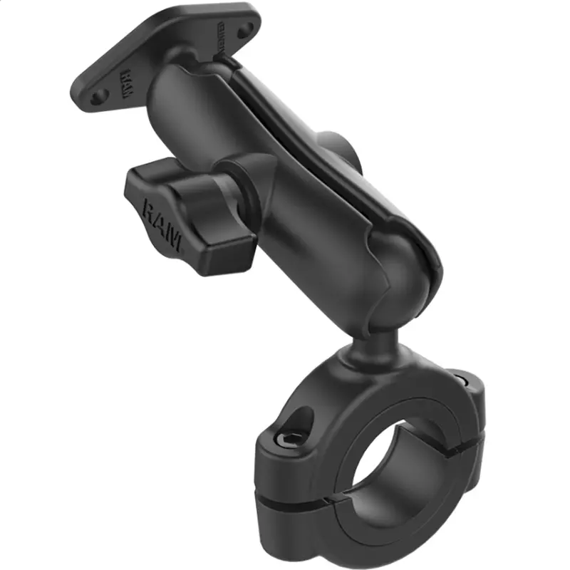 Ram Mount Torque 1-1/8" - 1-1/2" Diameter Handlebar/Rail Base W/1" Ball, Medium Arm  Diamond Ball Plate [Ram-B-408-112-15-238U] 1