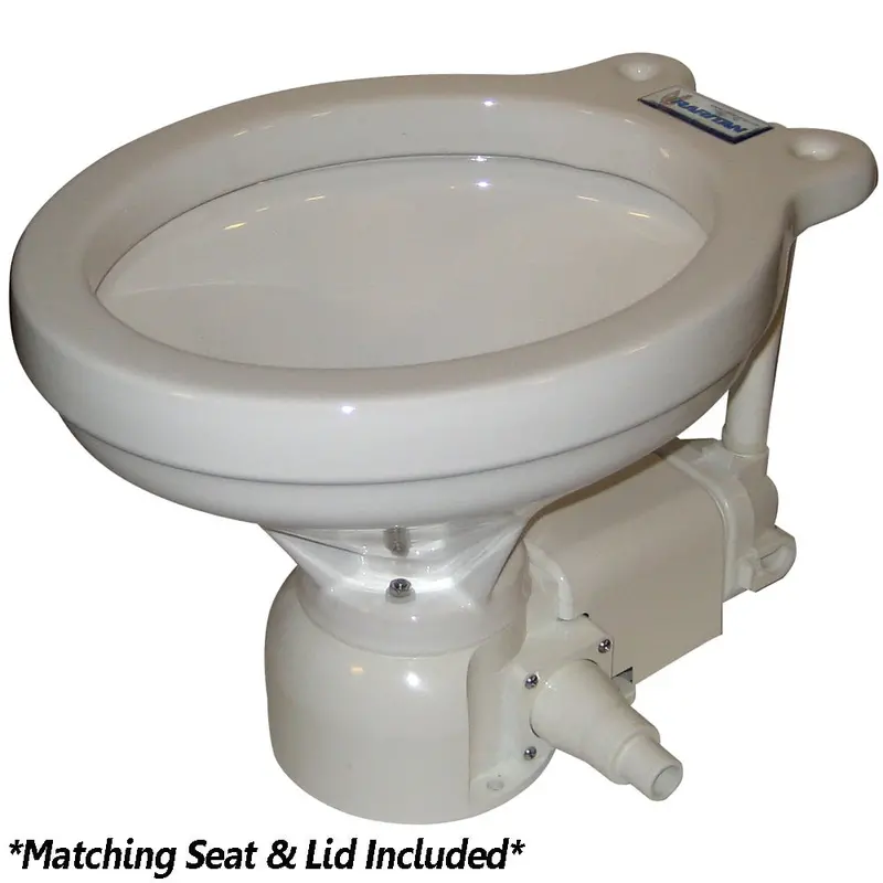 Raritan Sea Era Electric Toilet - Household Style - Integral Pump - Straight  90 Discharge - 12V [160Hi012] 1