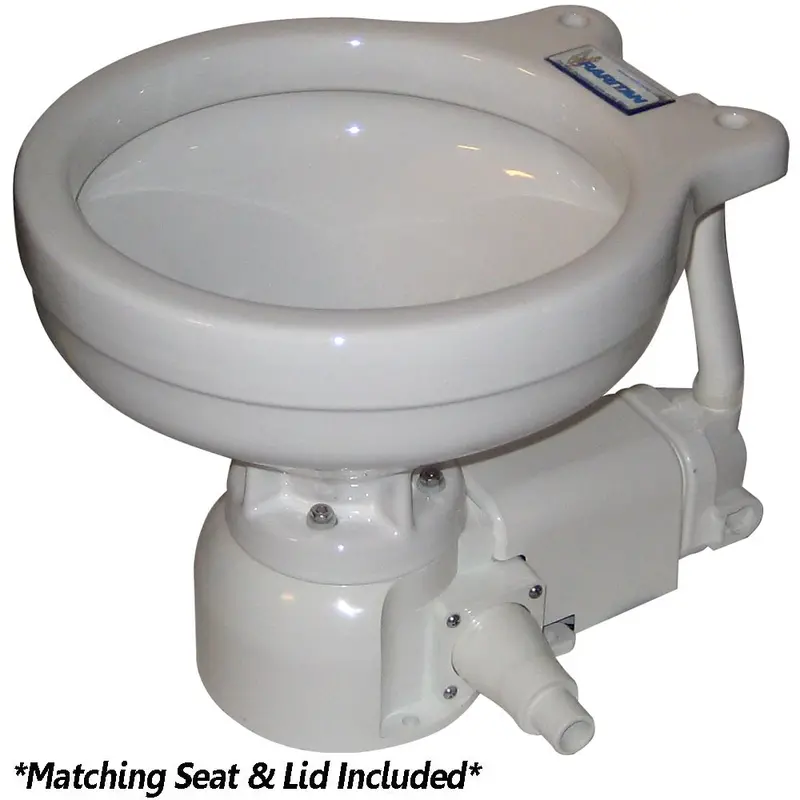 Raritan Sea Era Electric Toilet - Marine Size - Integral Pump - Straight  90 Discharge - 12V [160Mi012] 1