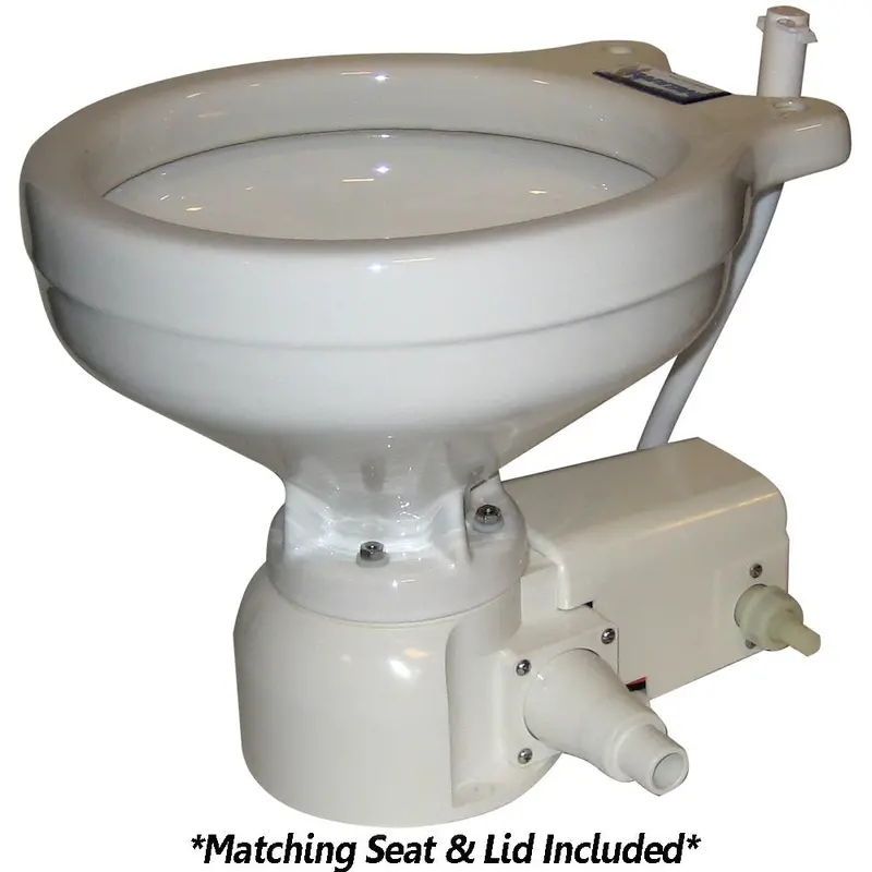 Raritan Sea Era Toilet - Marine Size - Freshwater Solenoid - Straight  90 Discharge - Smart Toilet Control - 12V [162Mf012] 1