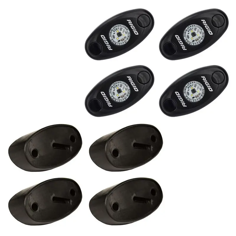 Rigid Industries A-Series Rock Light Kit - 4 Cool White Lights - Black [400203] 1