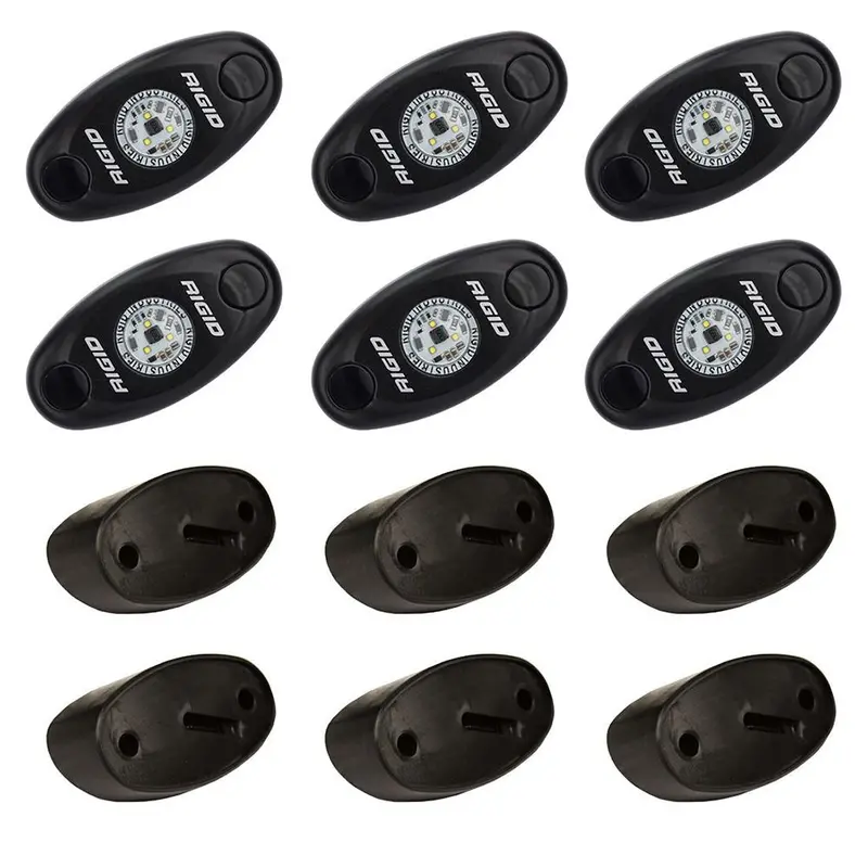 Rigid Industries A-Series Rock Light Kit - 6 Red Lights - Black [400263] 1