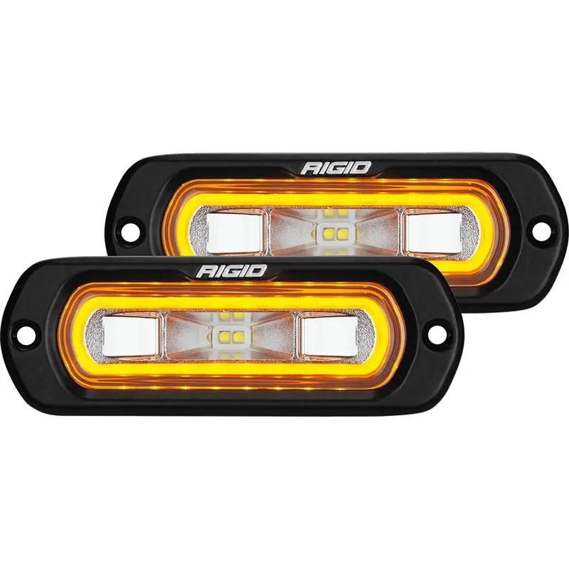 Rigid Industries Sr-L Series Flush Mount Spreader Light - Black Housing - Amber Halo [53223] 1