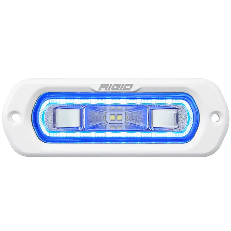 Rigid Industries Sr-L Series Marine Spreader Light - White Flush Mount - White Light W/Blue Halo [51201] 1
