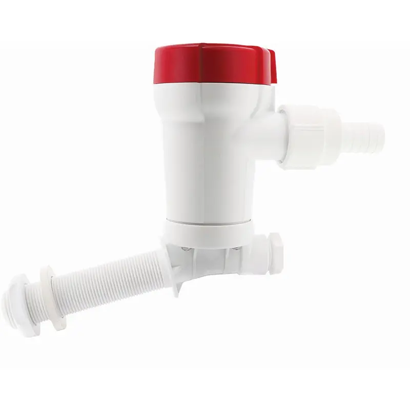 Rule 1100 Gph Livewell Pump Angled Thru-Hull Inlet [605C] 1