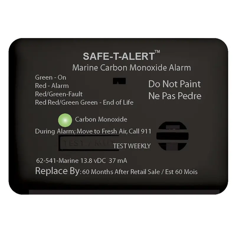 Safe-T-Alert 62 Series Carbon Monoxide Alarm - 12V - 62-541-Marine - Surface Mount - Black [62-541-Marine-Bl] 1