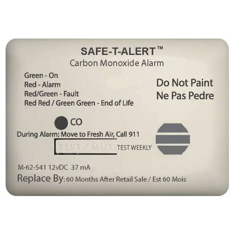 Safe-T-Alert 62 Series Carbon Monoxide Alarm - 12V - 62-541-Marine Surface Mount - White [62-541-Marine] 1