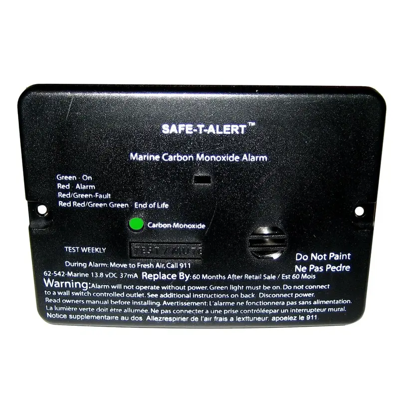 Safe-T-Alert 62 Series Carbon Monoxide Alarm - 12V - 62-542-Marine - Flush Mount - Black [62-542-Marine-Blk] 1