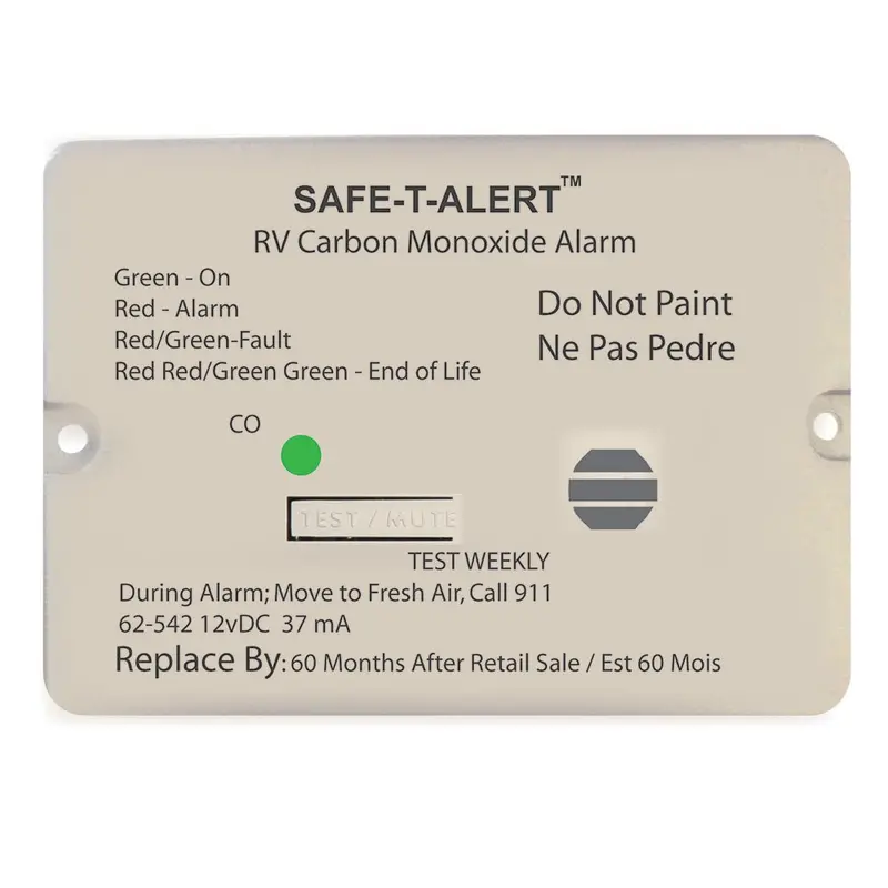 Safe-T-Alert 62 Series Carbon Monoxide Alarm - 12V - Rv Flush Mount - White [62-542-Wt] 1
