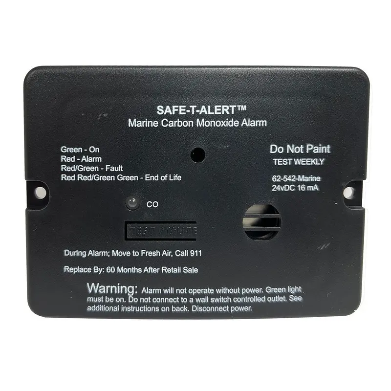 Safe-T-Alert 62 Series Carbon Monoxide Alarm - 24V Flush Mount - Black W/Relay [62-542-R-Bl-24V] 1