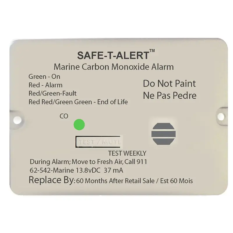 Safe-T-Alert 62 Series Carbon Monoxide Alarm W/Relay - 12V - 62-542-Marine-Rly-Nc - Flush Mount - White [62-542-Marine-Rly-Nc] 1