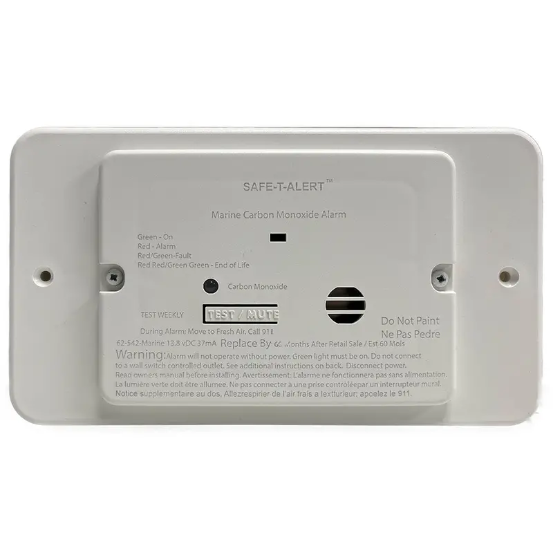 Safe-T-Alert 62 Series Marine Carbon Monoxide - Flush Mount - White - 12V W/Trim Ring [62-542-Tr-Wt-M] 1