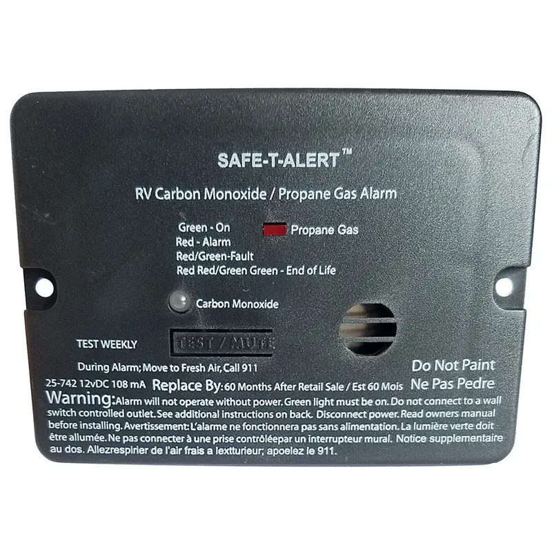 Safe-T-Alert Combo Carbon Monoxide Propane Alarm - Flush Mount - Mini - Black [25-742-Bl] 1