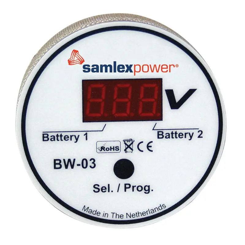 Samlex Dual Battery Monitor - 12V Or 24V - Auto Detection [Bw-03] 1