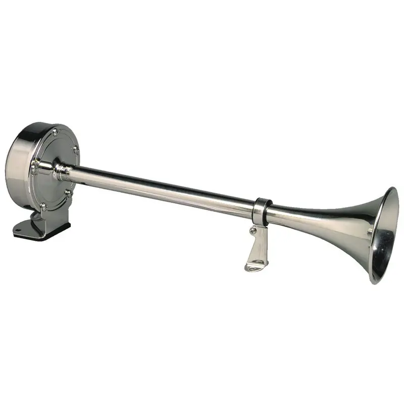 Schmitt Marine Deluxe All-Stainless Single Trumpet Horn - 24V [12427] 1
