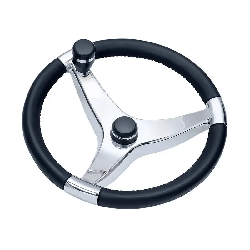 Schmitt Marine Evo Pro 316 Cast Stainless Steel Steering Wheel W/Control Knob - 15.5" Diameter [7241521Fgk] 1