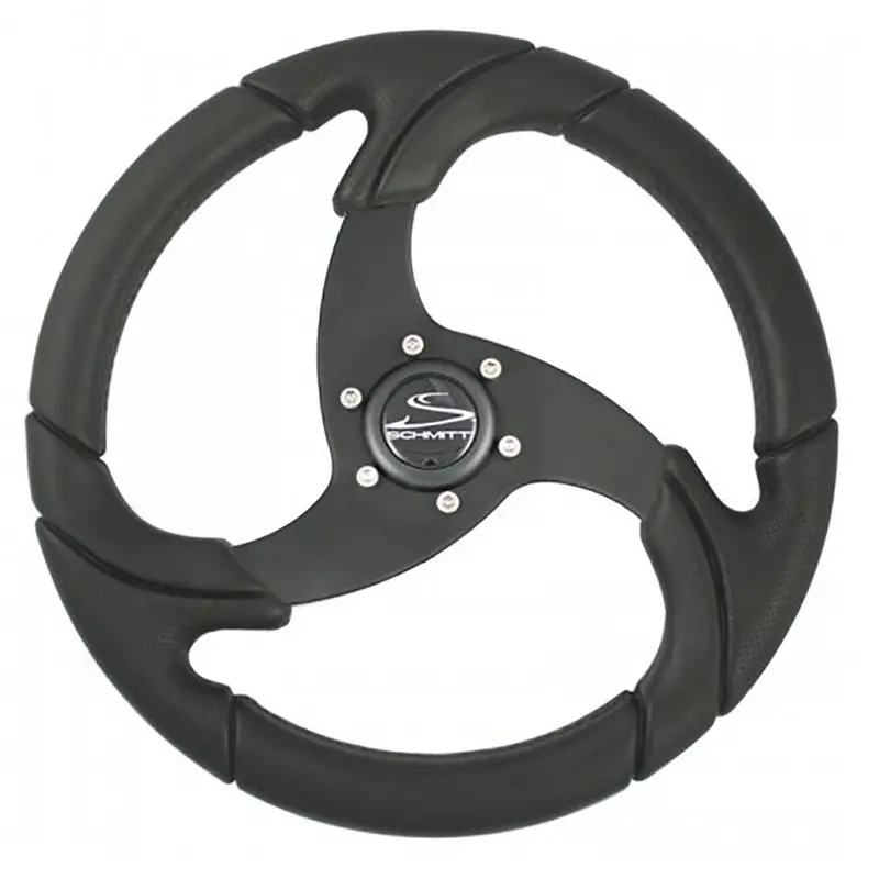 Schmitt Marine Folletto 14.2" Wheel - Black Polyurethane - 3/4" Tapered Shaft W/Black Center Cap [Pu021104-R] 1