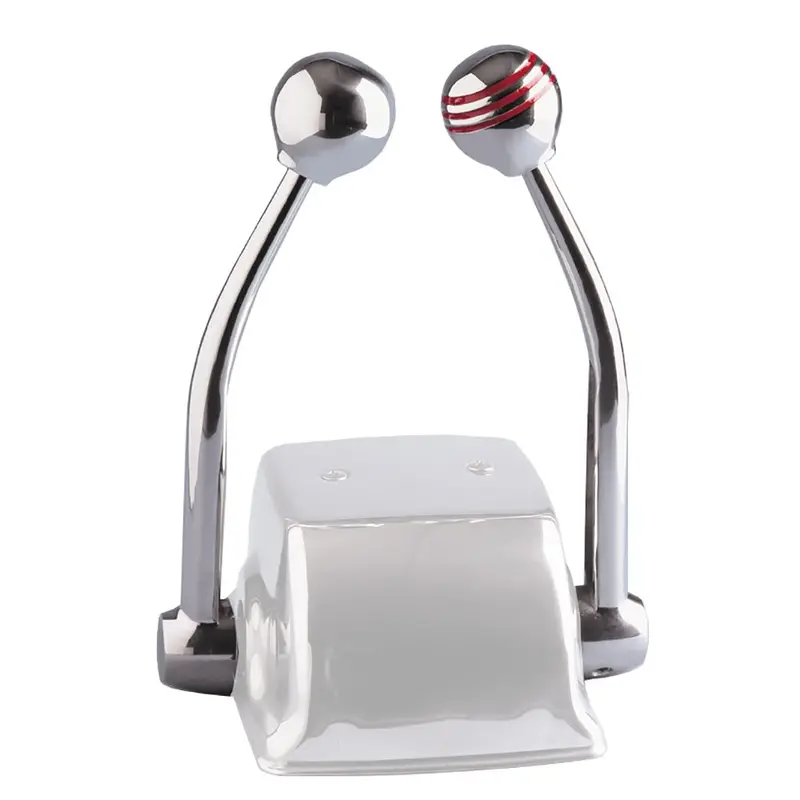 Schmitt Marine Standard Control Arm Set W/Red Throttle Knob  Plain Shift Knob - Includes Arms  Knobs Only [50050] 1