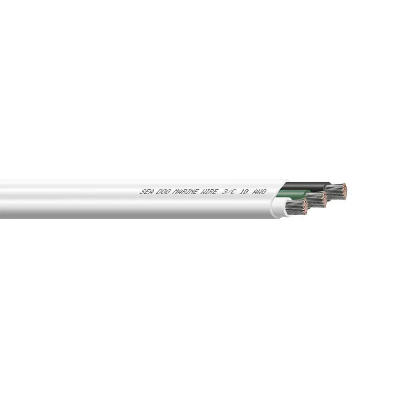 Sea-Dog 10/3 Awg Flat Triplex Wire - White/Green/Black - 500' [8010307] 1