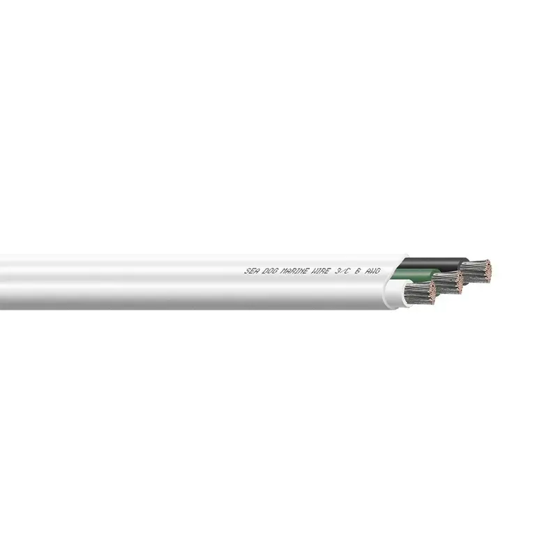 Sea-Dog 6/3 Awg Flat Triplex Wire - White/Green/Black - 100' [8006302] 1