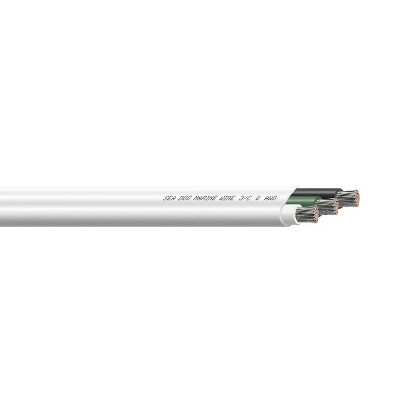 Sea-Dog 8/3 Awg Flat Triplex Wire - White/Green/Black - 100' [8008302] 1