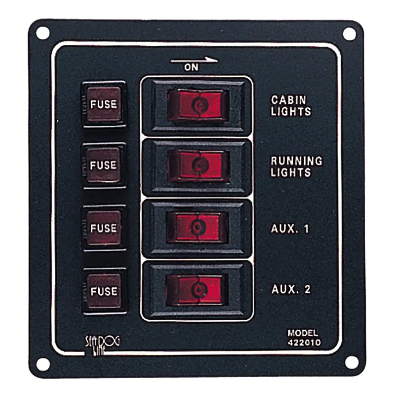 Sea-Dog Aluminum Switch Panel - Vertical - 4 Switch [422010-1] 1