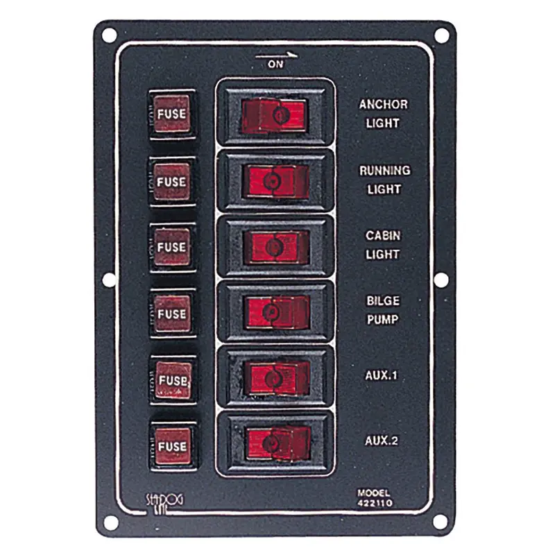 Sea-Dog Aluminum Switch Panel Vertical - 6 Switch [422110-1] 1
