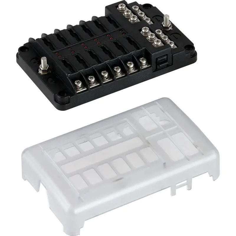 Sea-Dog Blade Style Led Indicator Fuse Block W/Negative Bus Bar - 12 Circuit [445188-1] 1