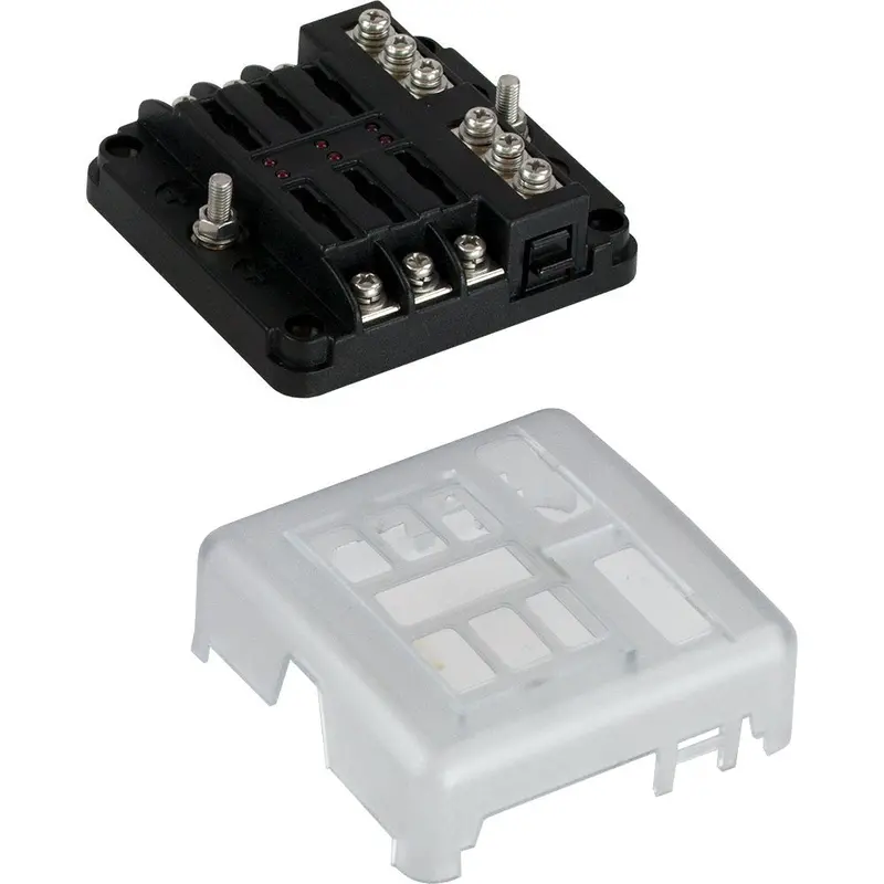 Sea-Dog Blade Style Led Indicator Fuse Block W/Negative Bus Bar - 6 Circuit [445185-1] 1
