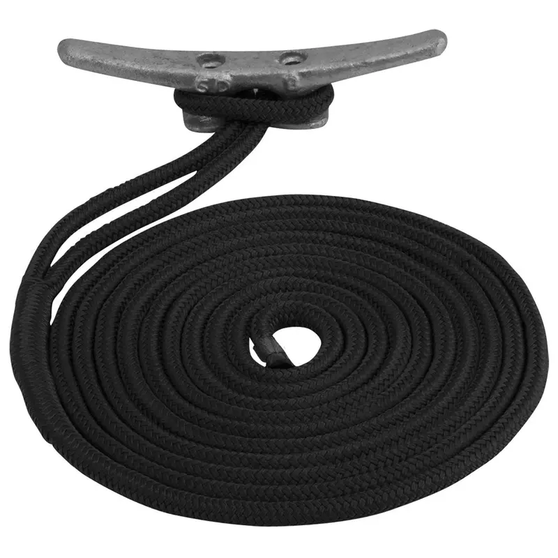 Sea-Dog Double Braided Nylon Dock Line - 3/8" X 10 - Black [302110010Bk-1] 1