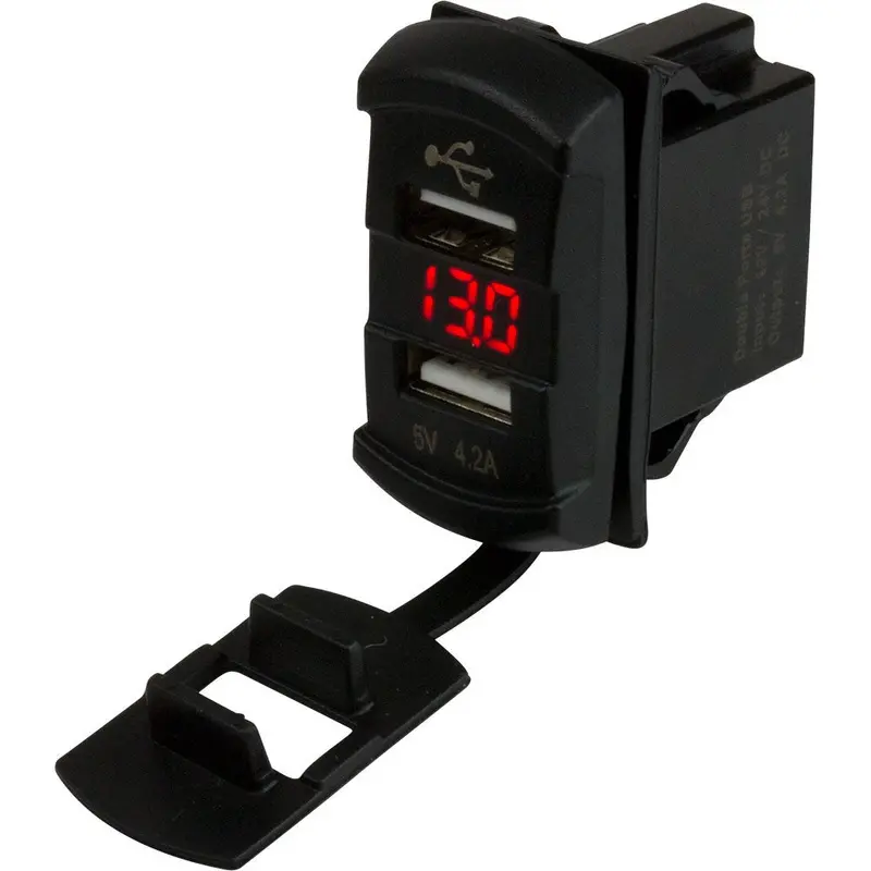 Sea-Dog Dual Usb Rocker Switch Style Voltmeter W/Hidden Display [426527-1] 1