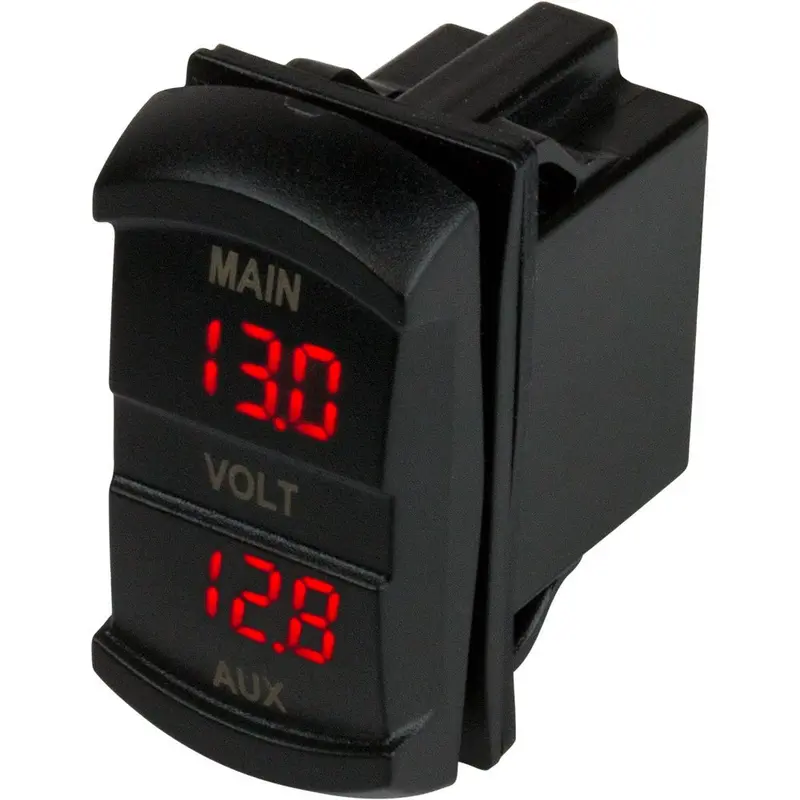 Sea-Dog Dual Volt Meter Rock Switch 10V-48Vdc [421636-1] 1