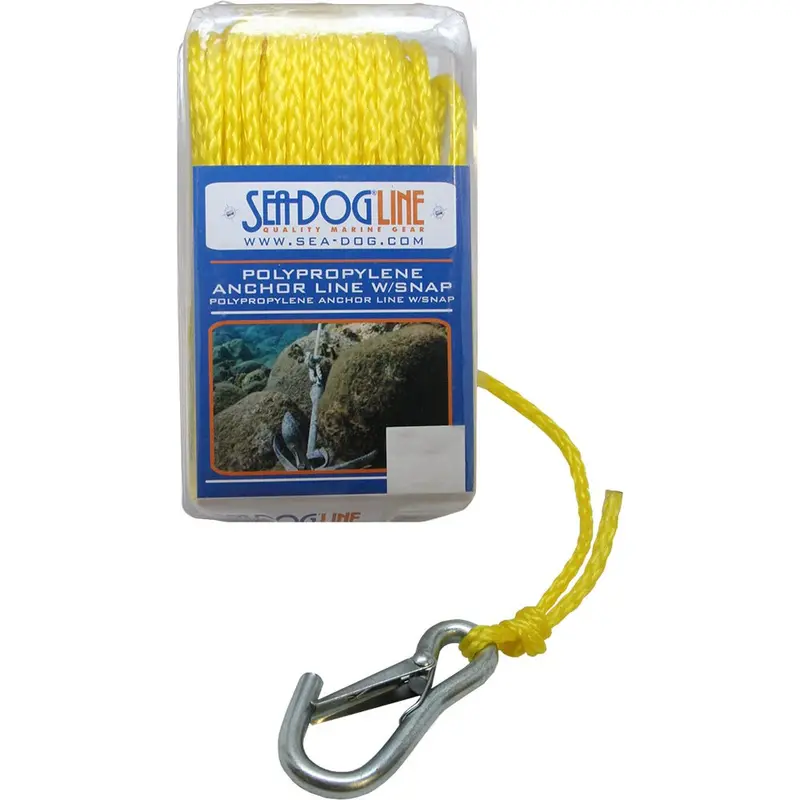 Sea-Dog Poly Pro Anchor Line W/Snap - 1/4" X 50 - Yellow [304206050Yw-1] 1