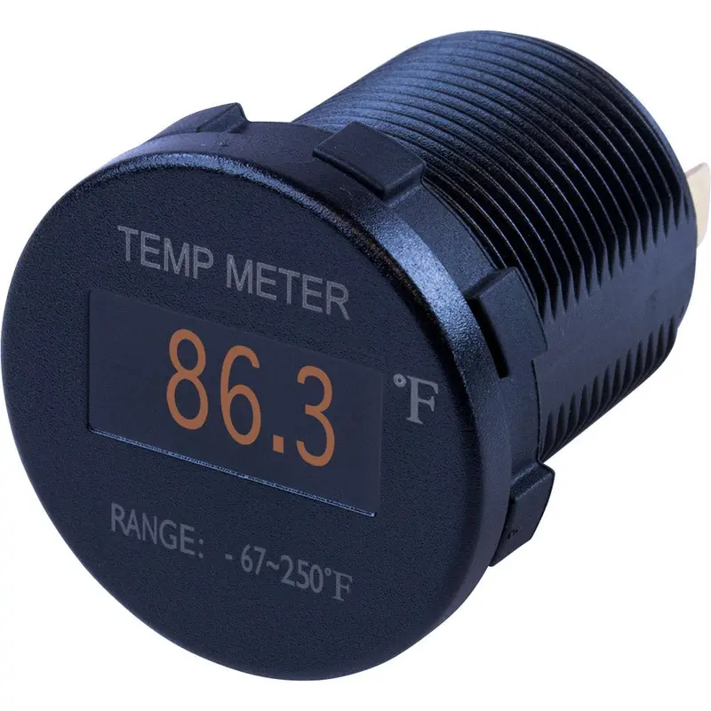 Sea-Dog Round Oled Temperature Meter Fahrenheit W/6 Lead [421610-1] 1