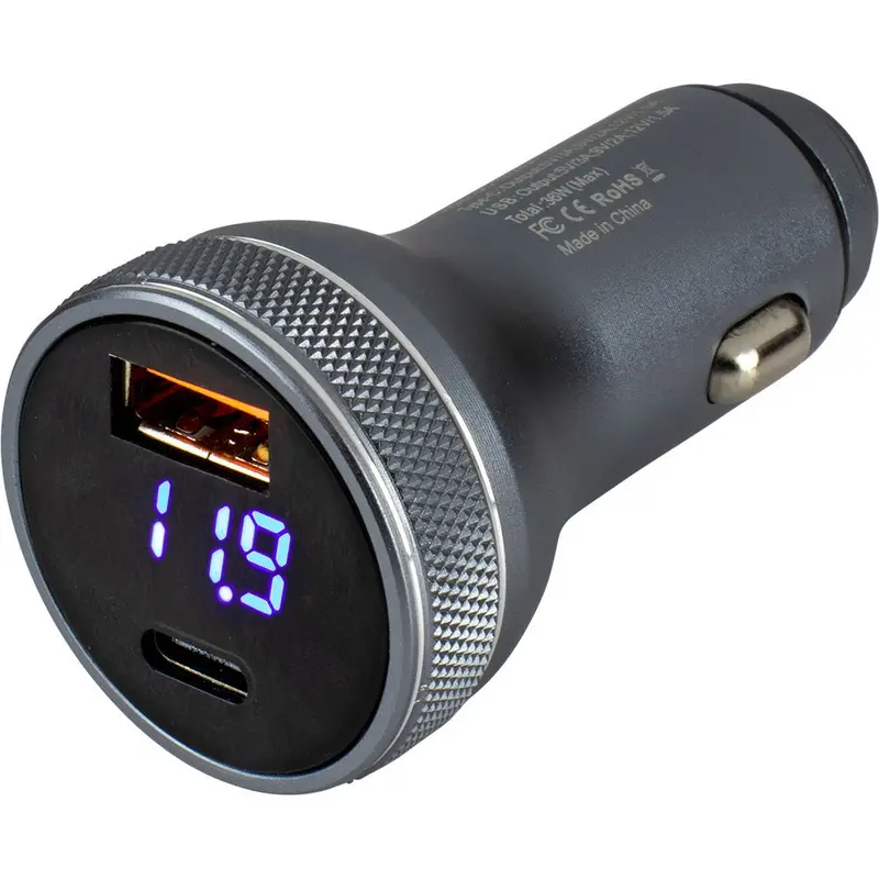 Sea-Dog Round Usb  Usb-C Power Plug W/Voltmeter [426514-1] 1