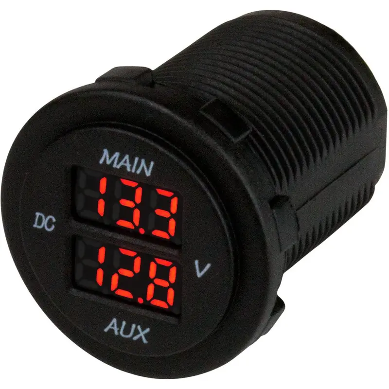 Sea-Dog Round Voltage Meter 5V-15Vdc W/Rainbow Dial [421616-1] 1
