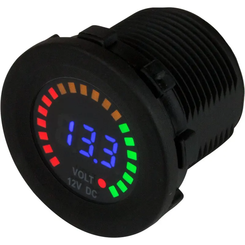 Sea-Dog Round Voltage Meter Dc - 5V-15V W/Rainbow Dial [421617-1] 1