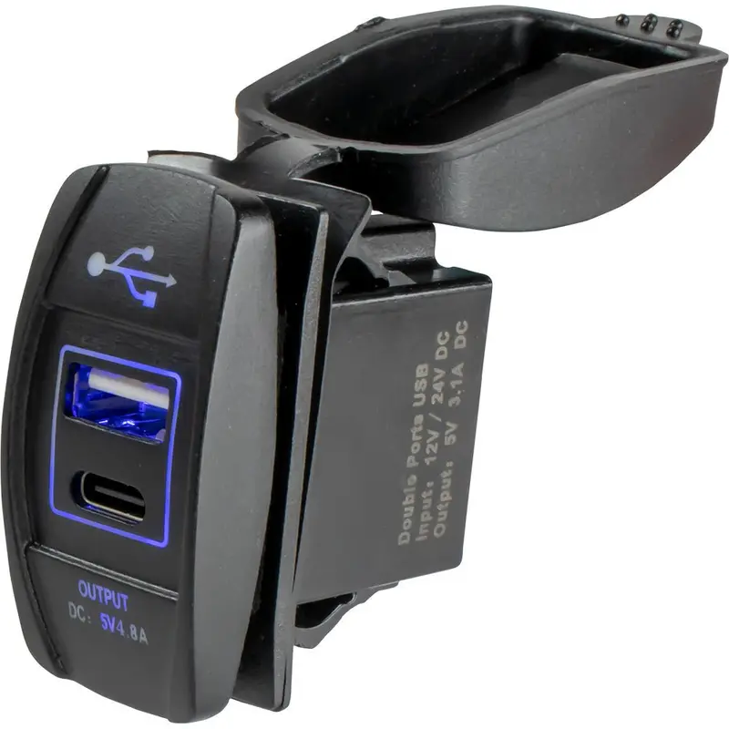 Sea-Dog Usb  Usb-C Rocker Switch Style Power Socket [426521-1] 1
