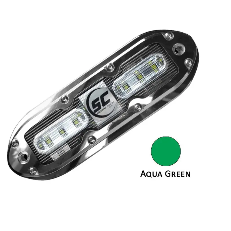 Shadow-Caster Scm-6 Led Underwater Light W/20' Cable - 316 Ss Housing - Aqua Green [Scm-6-Ag-20] 1