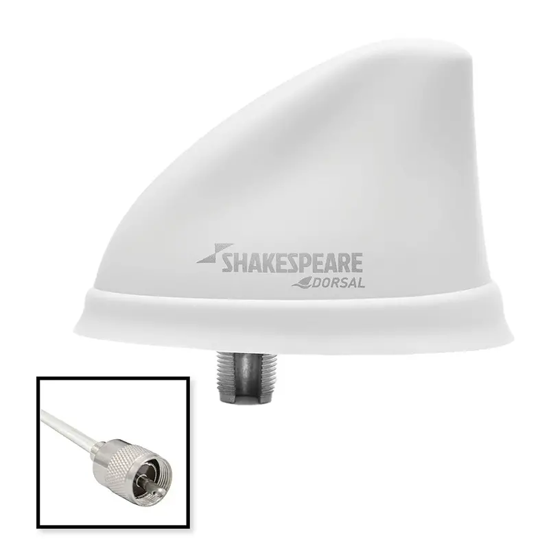 Shakespeare Dorsal Antenna White Low Profile 26 Rgb Cable W/Pl-259 [5912-Ds-Vhf-W] 1