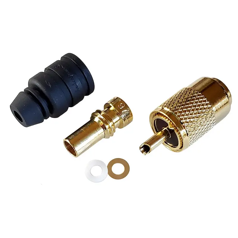 Shakespeare Pl-259-8X-G Solder-Type Connector W/Ug176 Adapter & Doodad&Reg Cable Strain Relief F/Rg-8X Coax [Pl-259-8X-G] 1