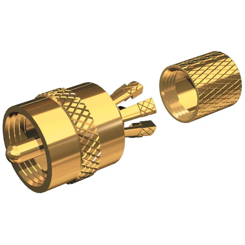 Shakespeare Pl-259-Cp-G - Solderless Pl-259 Connector For Rg-8X Or Rg-58/Au Coax - Gold Plated [Pl-259-Cp-G] 1