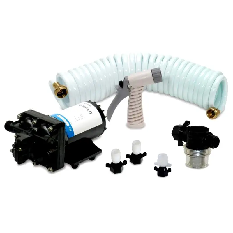 Shurflo By Pentair Blasterii Washdown Kit - 12Vdc, 3.5Gpm W/25 Hose, Nozzle, Strainer  Fittings [4338-121-E07] 1