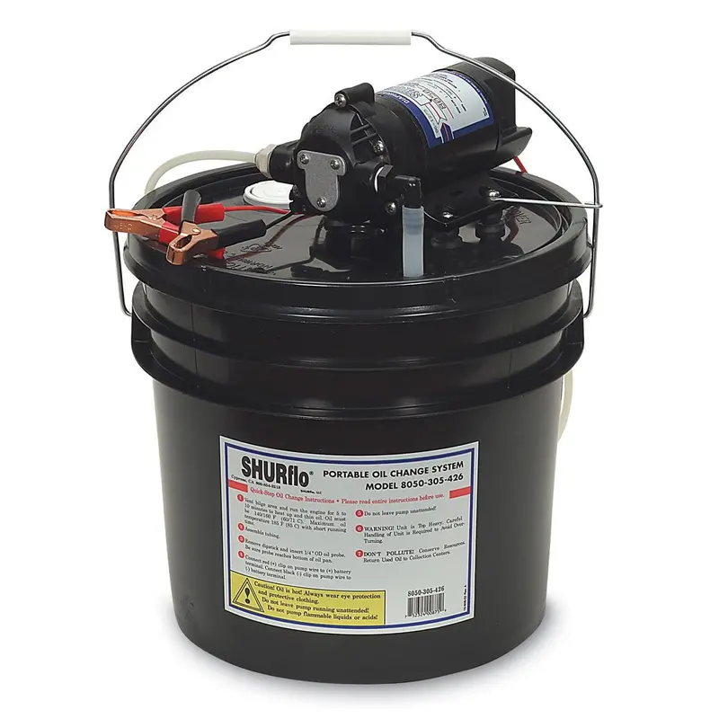 Shurflo By Pentair Oil Change Pump W/3.5 Gallon Bucket - 12 Vdc, 1.5 Gpm [8050-305-426] 1
